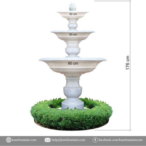 đài phun nước 3 tầng không bệ cao 176 cm