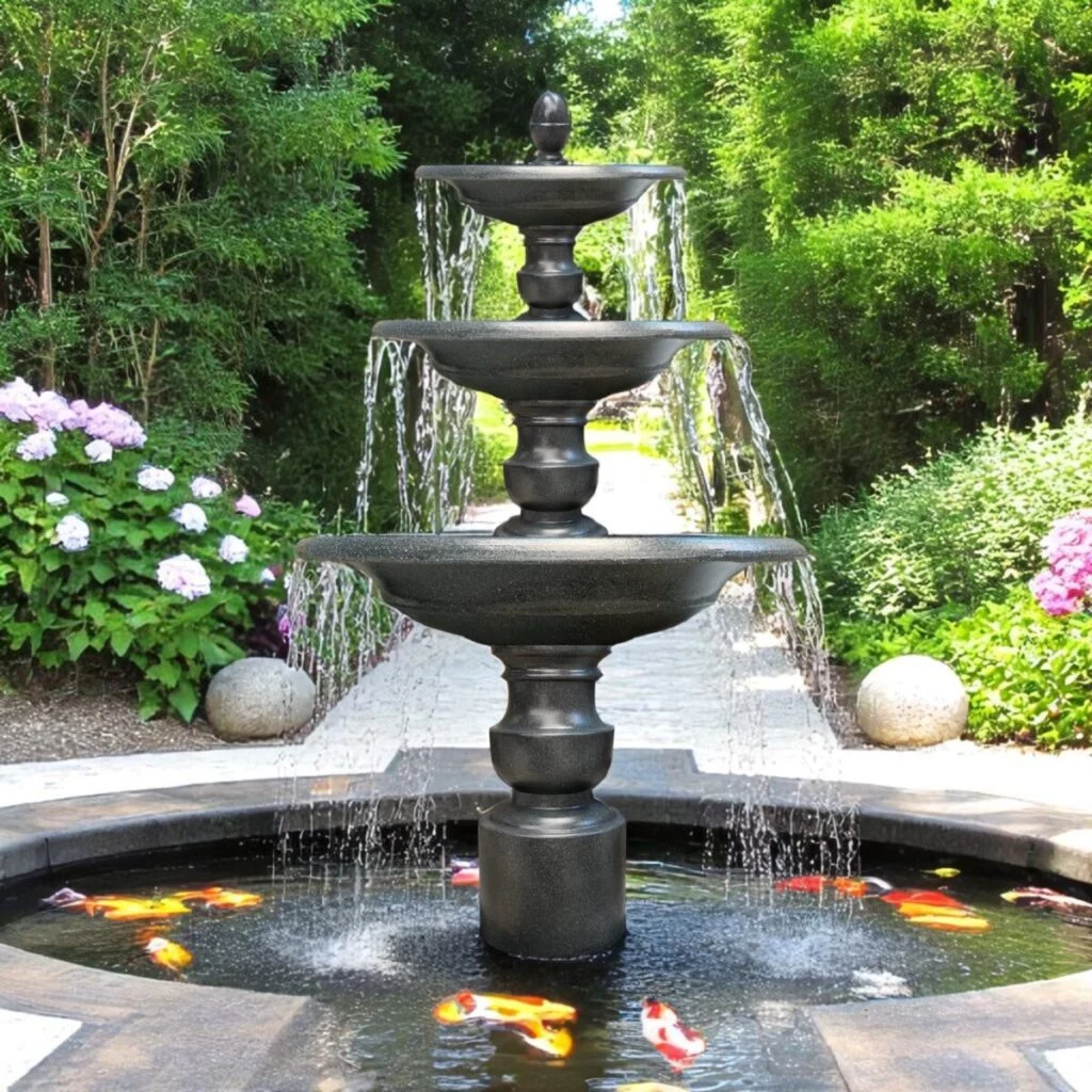 đài phun nước tròn cổ điển phong cách châu Âu