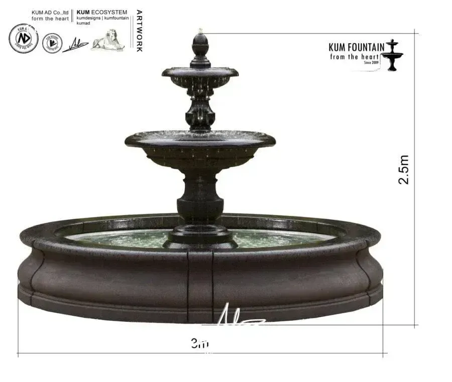 đài phun nước hồ cá sân vườn Kum Fountain