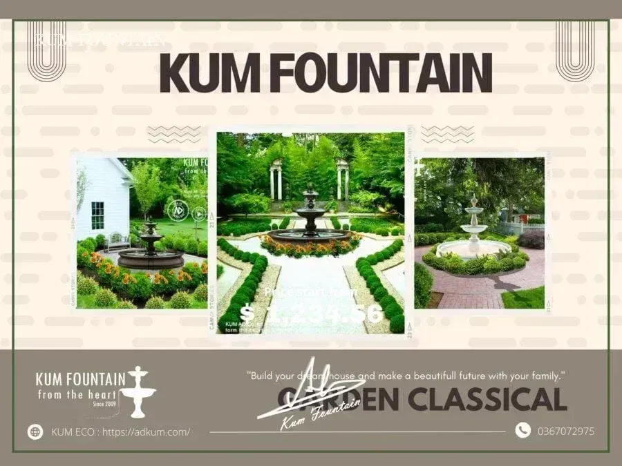 Đài phun nước ngoài trời được mong muốn trong bất kỳ cảnh quan nào vì chúng mang lại vẻ đẹp, tự nhiên, sáng tạo và sang trọng.