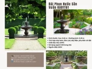 Đài phun nước ngoài trời có tường bằng đá đúc của tỉnh sẽ tạo thêm cảm giác tinh tế và trang nhã cho không gian sống ngoài trời của bạn và lấp đầy nó bằng âm thanh thư giãn của nước chảy.