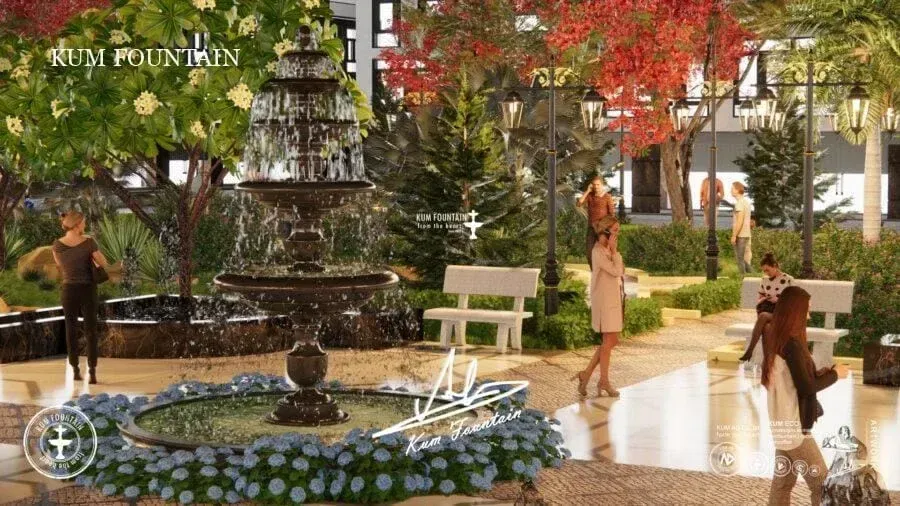 bản vẽ 3D đài phun nước