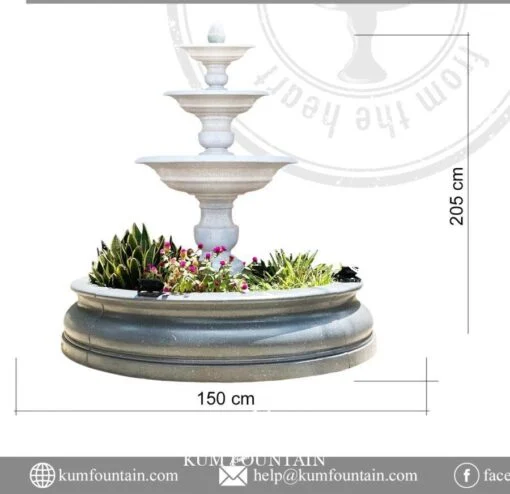 thi công đài phun nước sân vườn đá mài