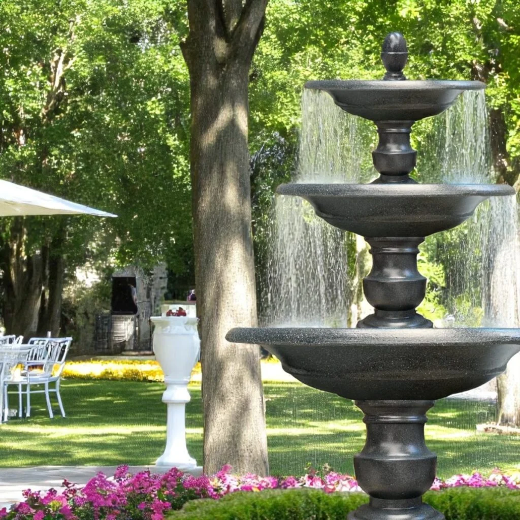 thác nước sân vườn không gây tiếng ồn hàng xóm