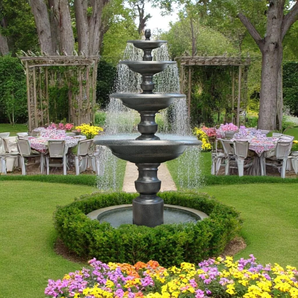 thác nước giả sơn tiểu cảnh sân vườn hiện đại