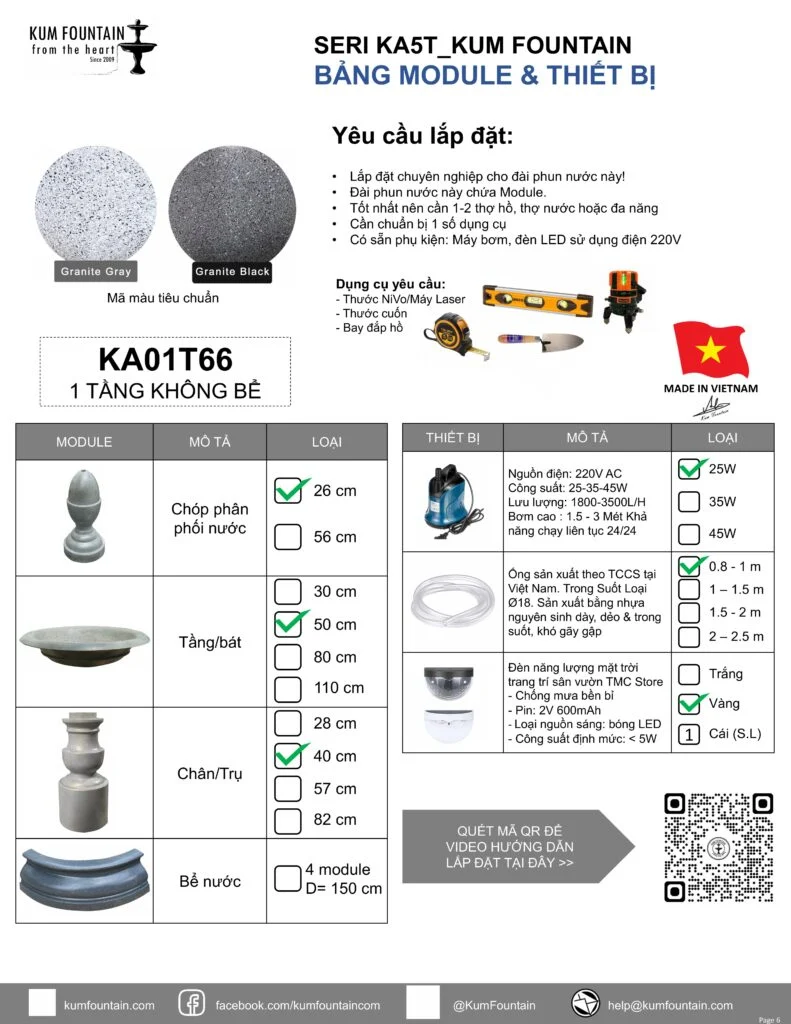 đài phun nước composite giả đá nhẹ chịu nắng mưa