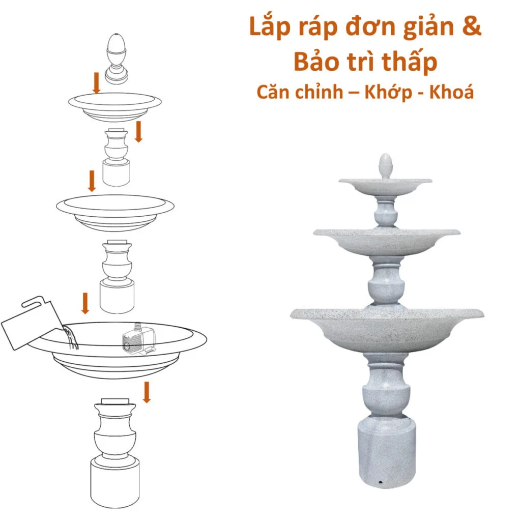 tượng phun nước tầng tại khách sạn