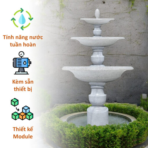 đài phun nước hồ cá sân vườn tại trường học