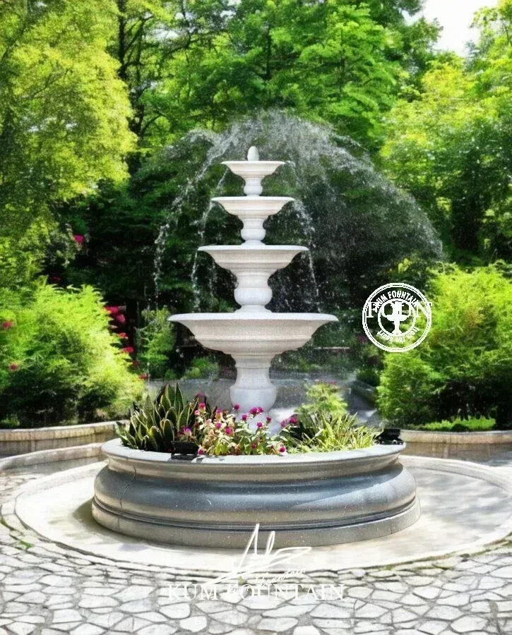 đài phun nước mini năng lượng mặt trời trưng bày