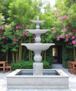 đài phun nước đá mỹ nghệ tầng đặt trên sân thượng