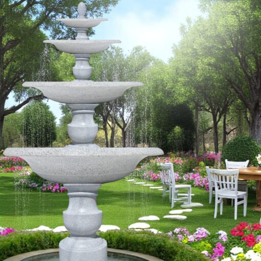 đài phun cổ điển bằng đá đúc đặt tại bệnh viện