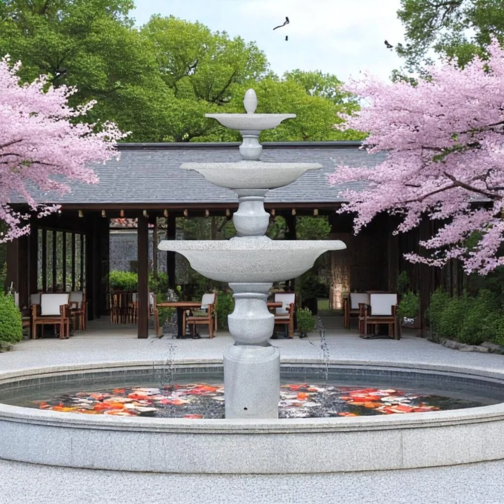 thiết bị đài phun nước nghệ thuật tầng tại trường học