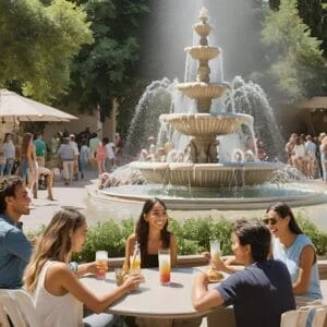 Xem đài phun cổ điển bằng đá đúc Kum Fountain