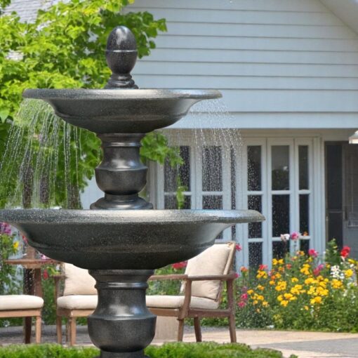 đài phun nước nghệ thuật bằng đá đúc tại quán bar