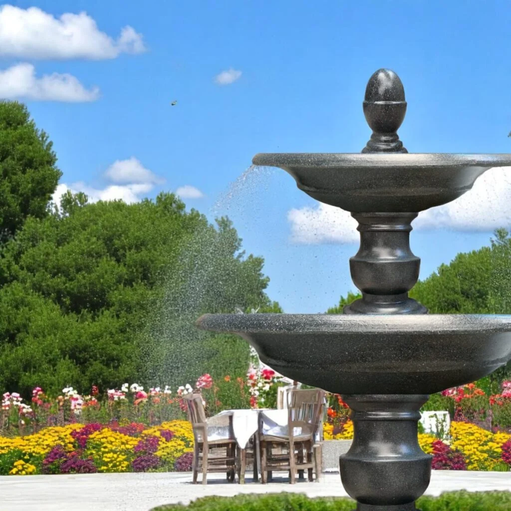 đài phun nước nhựa composite nhẹ bền ngoài trời