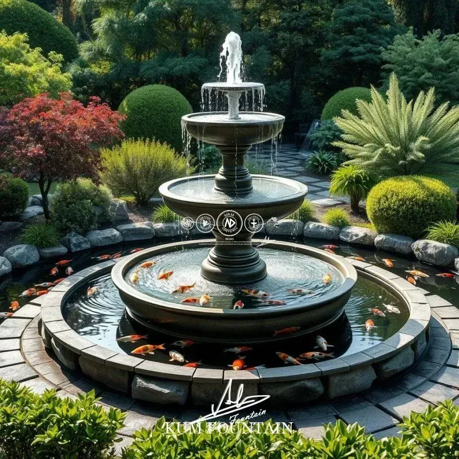 đài phun nước hồ cá đa dạng kiểu dáng