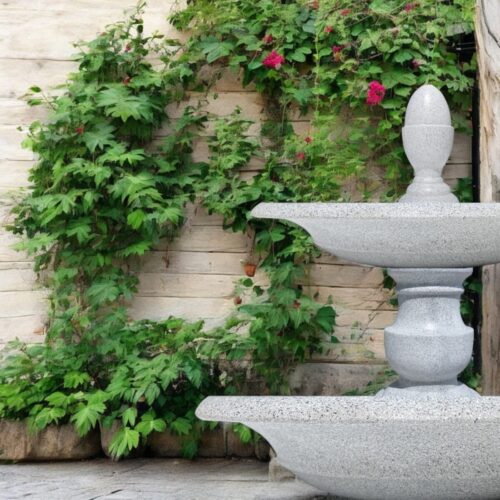 đài phun cổ điển hiện đại đặt tại trường mầm non