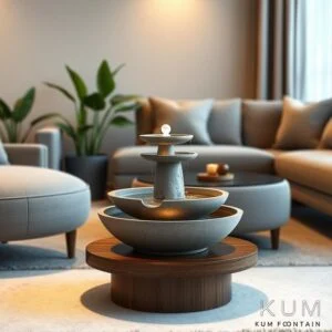 đài phun nước mini trong phòng khách