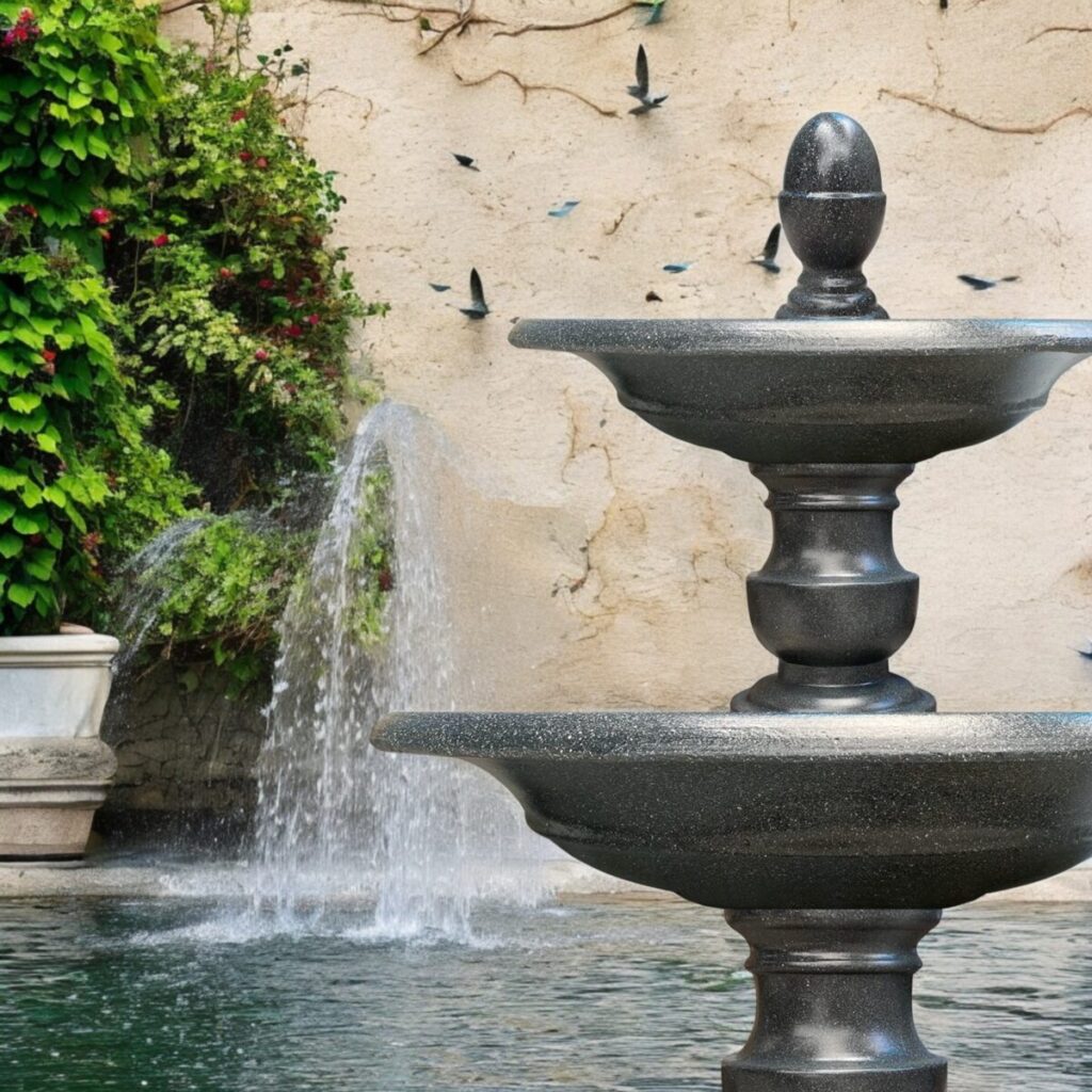 đài phun nước sân vườn nhỏ gọn cho nhà phố