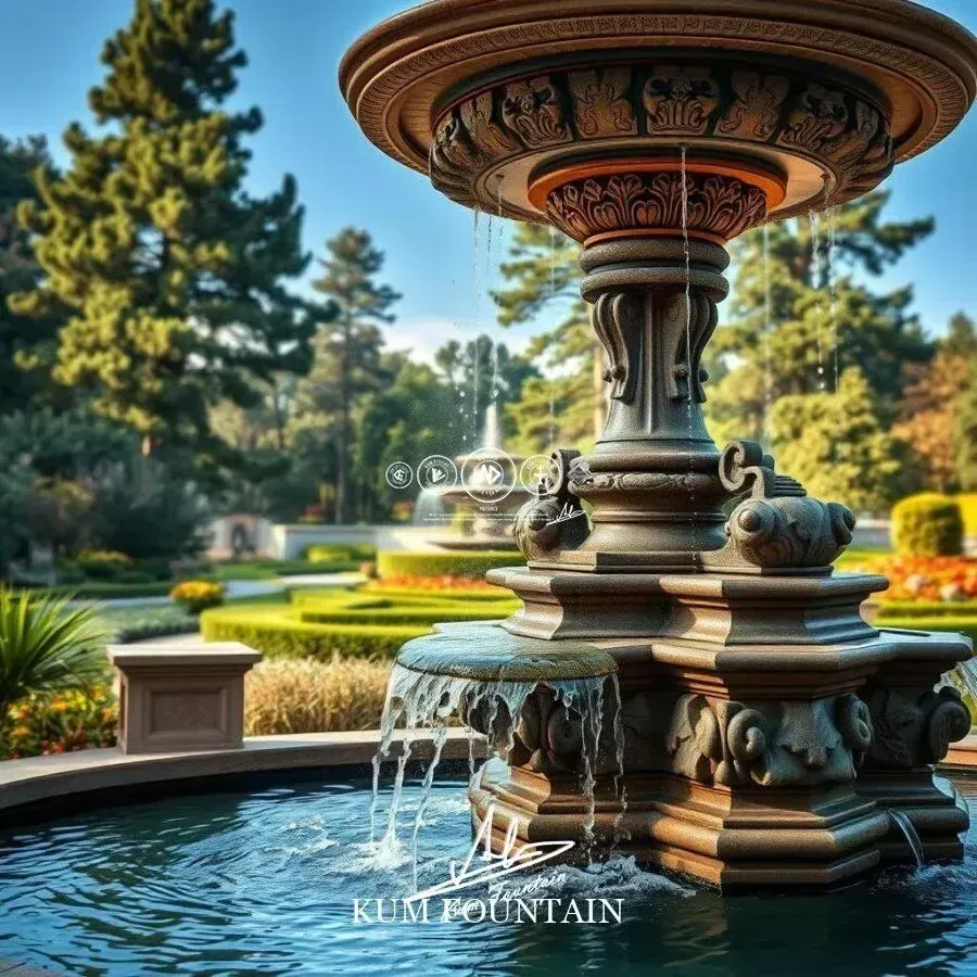 mẫu đài phun nước trang trí kiến trúc cảnh quan