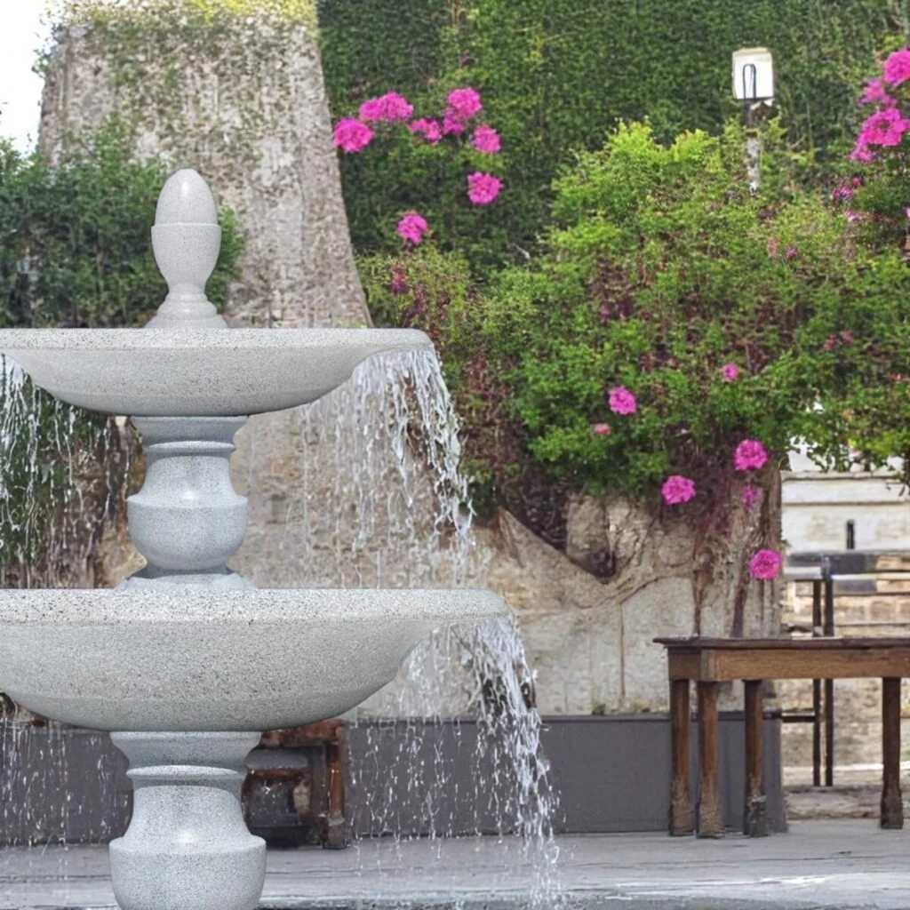 Thi công đài phun nước trang trí sân vườn tại trường học