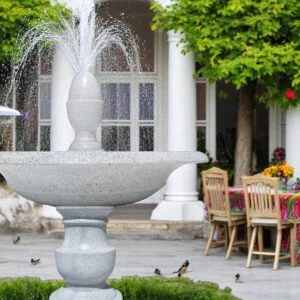 mô hình đài phun nước cổ điển đặt trên sân thượng