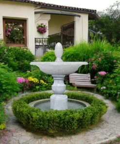 đài phun nước hồ cá koi cổ điển quán ăn