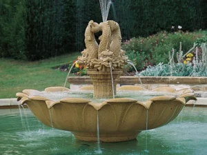đài phun nước cổ điển 3 tầng phong cách châu Âu