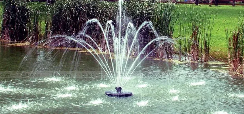 đài phun nước phong thủy trước cửa hàng hút khách