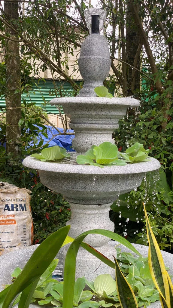 đài phun nước cho sân 30m2 layout tham khảo