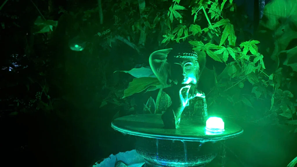 thác nước tường gỗ nhựa composite ngoài trời