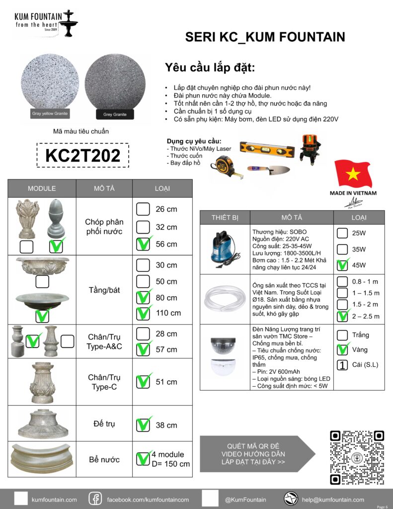 th&aacute;c nước gfrc nhẹ dễ di chuyển lắp gh&eacute;p