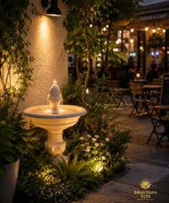 thiết kế cafe sân vườn đài nước
